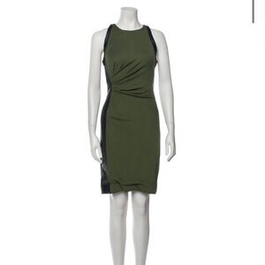 J Mendel Paris Faux Leather Trim Tank Dress